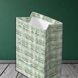 Die Grüße der Saison Gingham Weihnachten Mittlere Geschenktüte