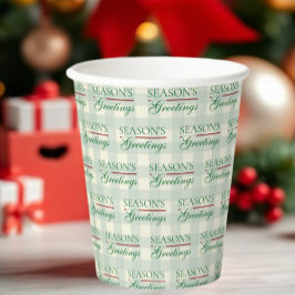Die Grüße der Saison Gingham Weihnachten Pappbecher
