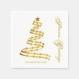 Die Grüße der Saison Gold Tree Stars Abstrakt Serviette