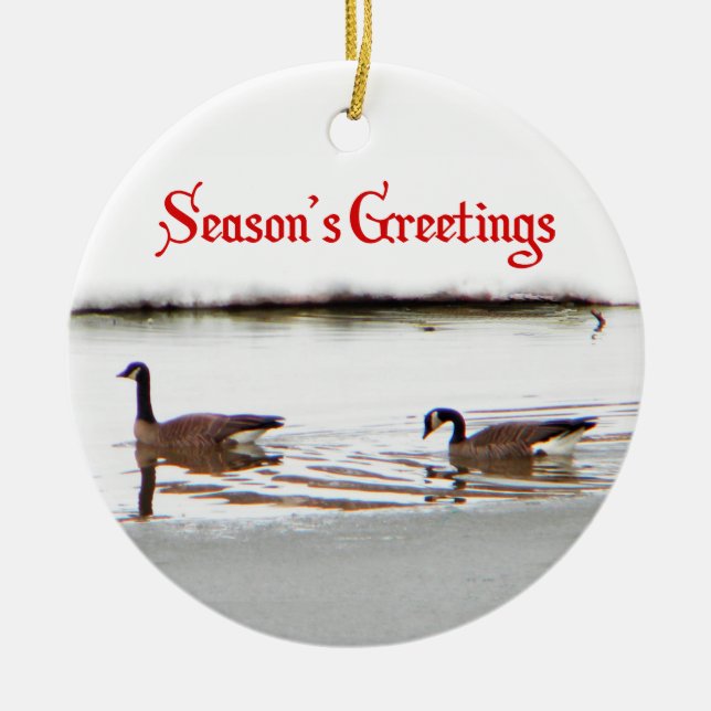 Die Grüße der Saison - Honkers - Kanada Gänse Keramik Ornament (Vorne)