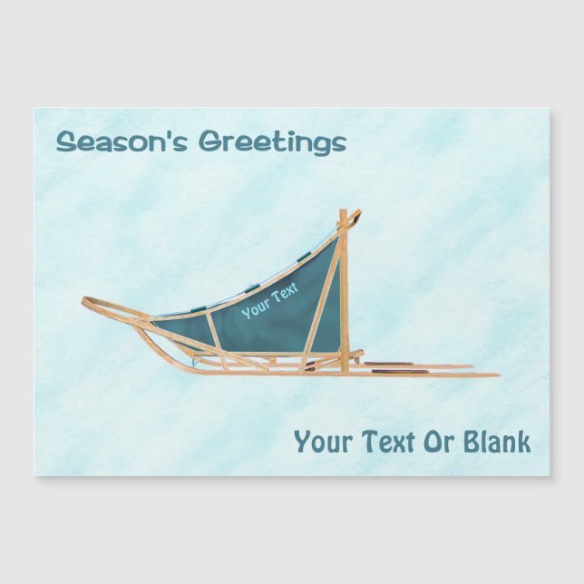 Die Grüße der Saison - Hunde im Schnee. Magnetkarte (Vorderseite)