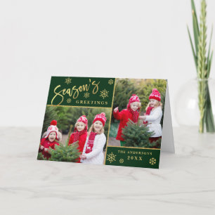 Die Grüße der Saison Moderne 2-FOTO-Grußkarte Einladung