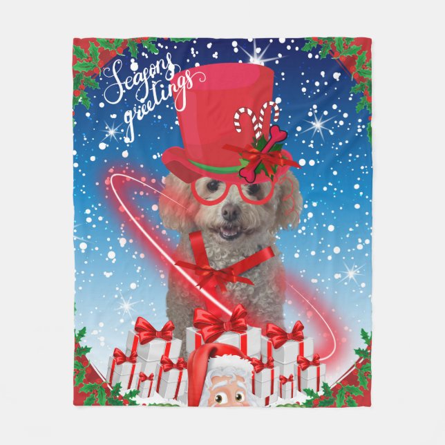 Die Grüße der Saison Poodle Fleece Blanket (Vorderseite)