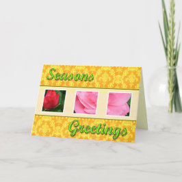 Die Grüße der Saison Rosa Blume Feiertagskarte