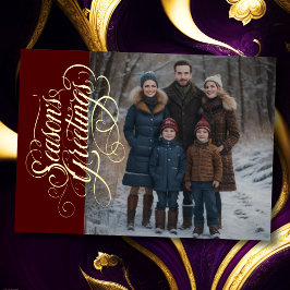 Die Grüße der Saison und Ihr Foto Folien Feiertagskarte