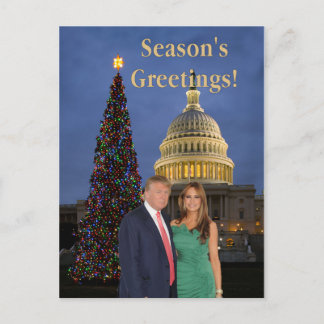 Die Grüße der Saison von Donald und Melania Feiertagspostkarte