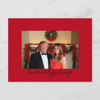 Die Grüße der Saison von Donald und Melania Feiertagspostkarte