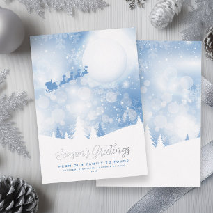 Die Grüße der Saison Weihnachts-Script Blue Snow R Folien Feiertagskarte