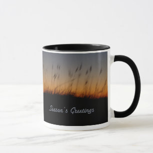 Die Grüße der Seemänner und Dünen bei Sonnenunterg Tasse