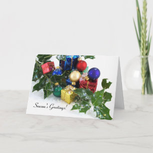 Die Grüße der Weihnachtsdekorations-Jahreszeit! Feiertagskarte