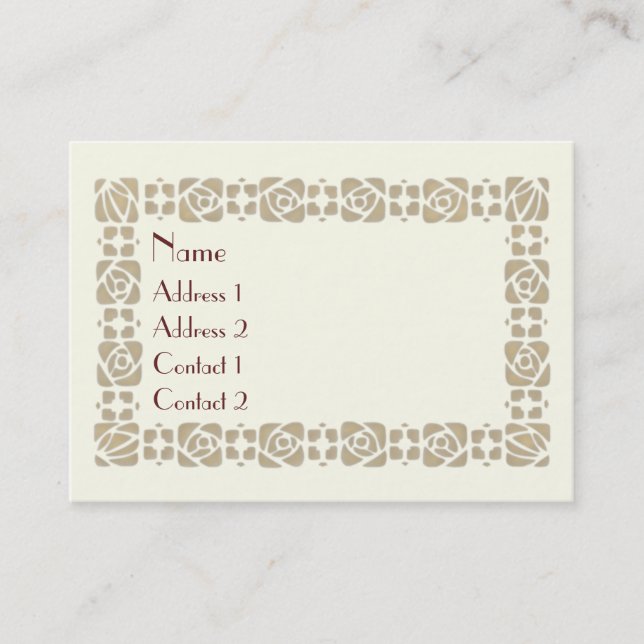 Die Grüße des Jugendstils Visitenkarte (Vorderseite)