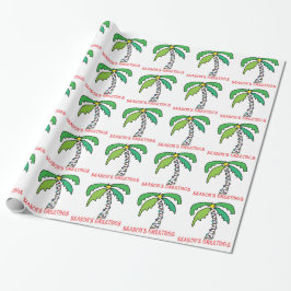 Die Grüße des Palmenbaums in der tropischen Jahres Geschenkpapier