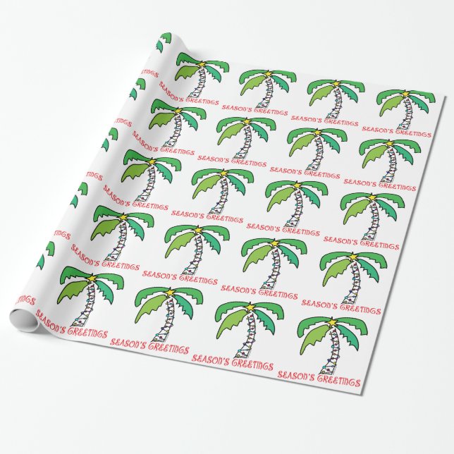Die Grüße des Palmenbaums in der tropischen Jahres Geschenkpapier (Ungerollt)