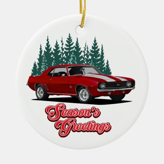 Die Grüße von Red Camaro Season Keramik Ornament (Vorne)