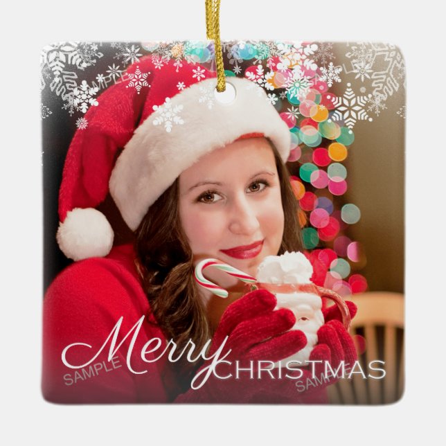 Die Grußgeschenke der modernen Weihnachtszeit Keramikornament (Vorderseite)