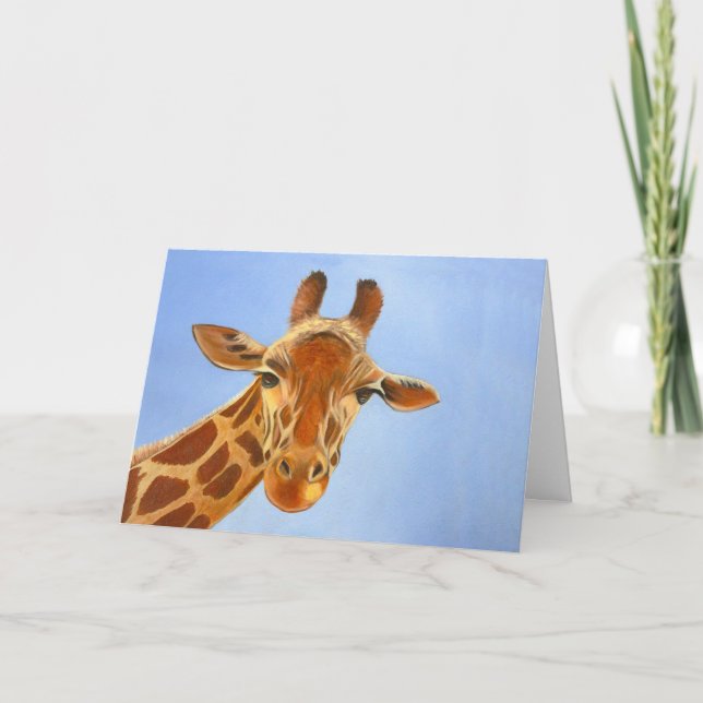 Die Grußkarte "Friendly Giraffe" Karte (Vorderseite)