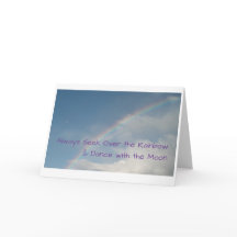 Die Grußkarte Mond und Regenbogen