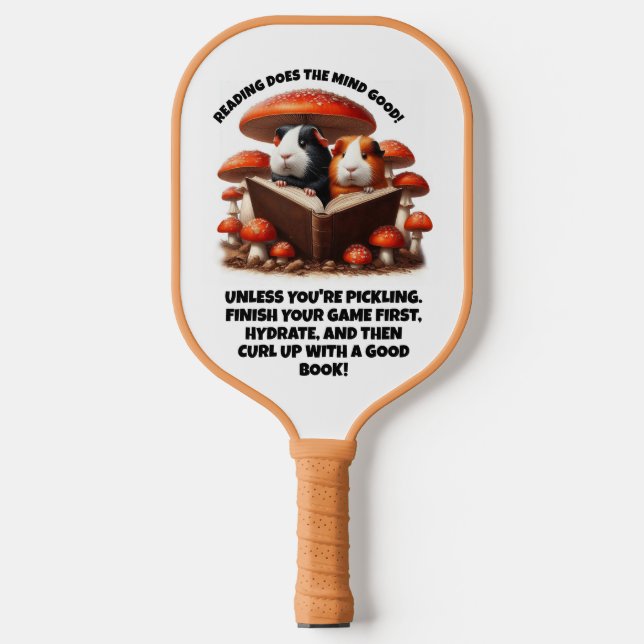 Die Guinea der Hasen unter den roten Pilzen Pickleball Schläger (Vorderseite)