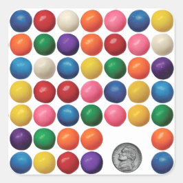 Die Gummiballmaschine Quadratischer Aufkleber