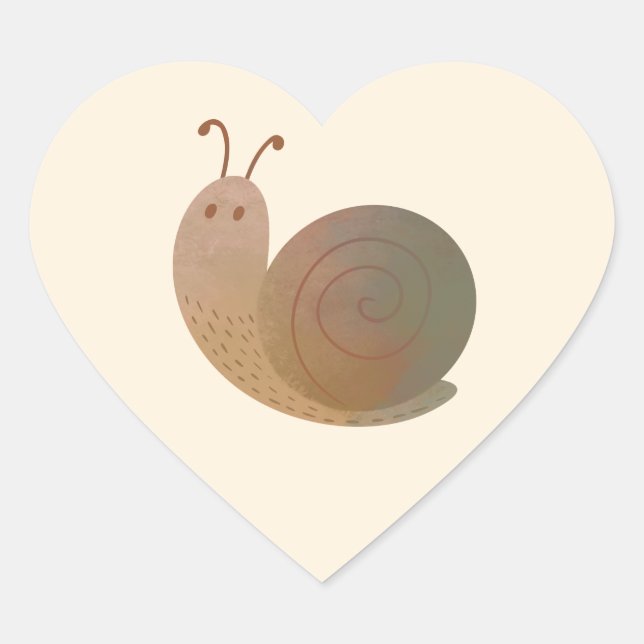 Die gute Schnecke Herz-Aufkleber (Vorderseite)