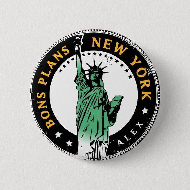 Die guten Pläne für eine Reise nach New York Button (Vorderseite)