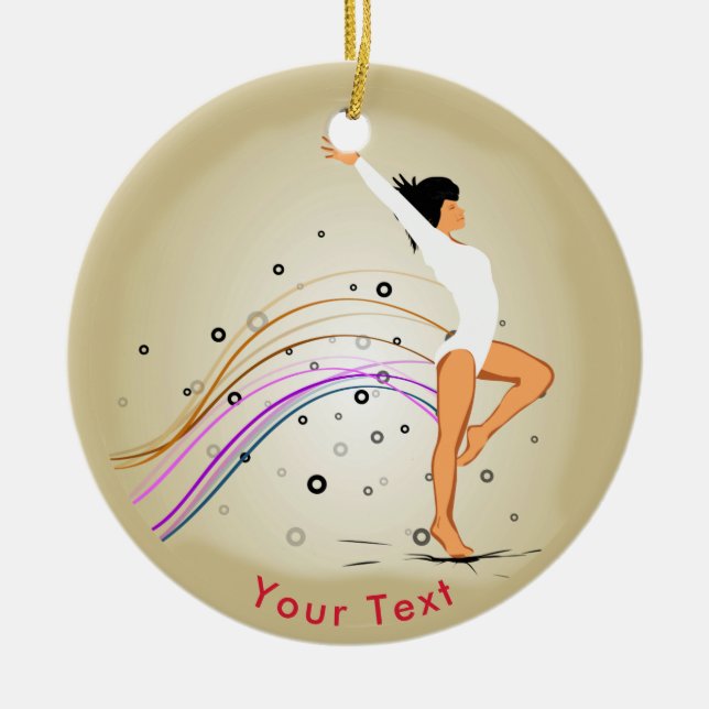 Die Gymnastik SPORT Frauen Keramik Ornament (Vorne)