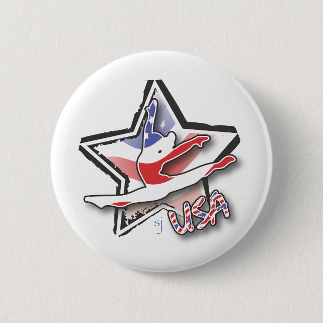 Die Gymnastik USA-Frauen Button (Vorderseite)