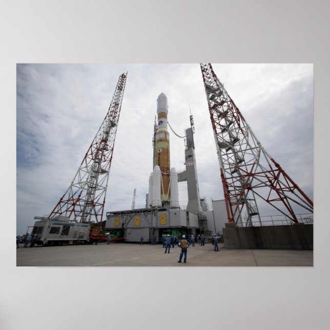 Die H-IIB-Rakete auf dem Ladestreifen Poster (Vorne)