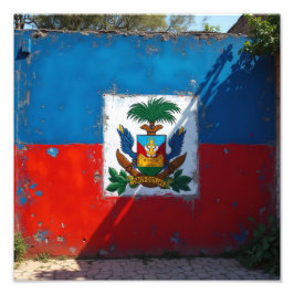 Die haitianische Flagge ist rot und blau Fotodruck