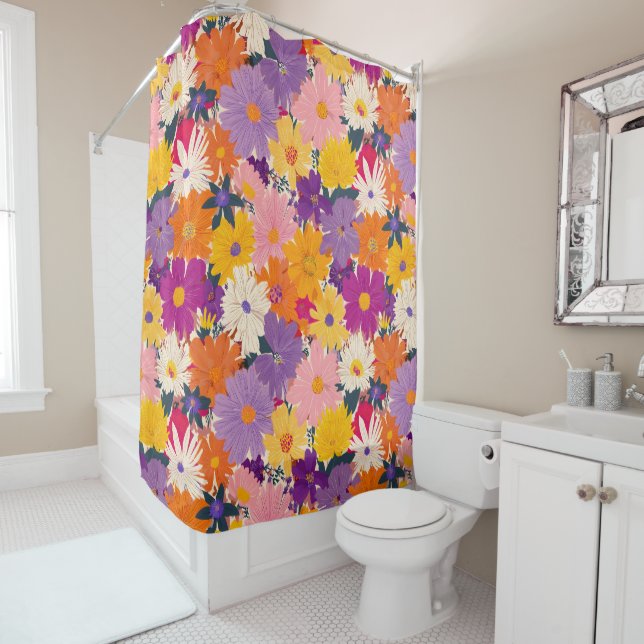 Die haiverty Crowods Modern Floral Duschvorhang (Beispiel)