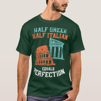 Die halbe griechische Hälfte Italienisch T-Shirt