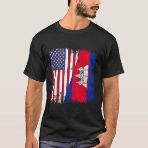 Die halbe kambodschanische Flagge Vintages Geschen T-Shirt