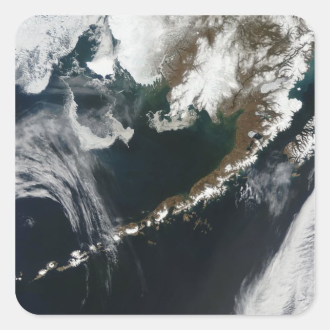 Die Halbinsel Alaskan und die Aleusianischen Insel Quadratischer Aufkleber (Vorderseite)