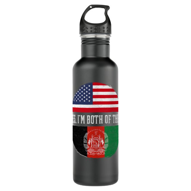 Die Hälfte der Amerikaner, die halbe afghanische U Edelstahlflasche (Vorderseite)