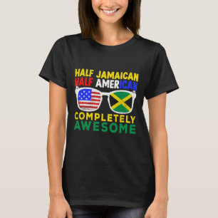 Die Hälfte des jamaikanischen halben amerikanische T-Shirt