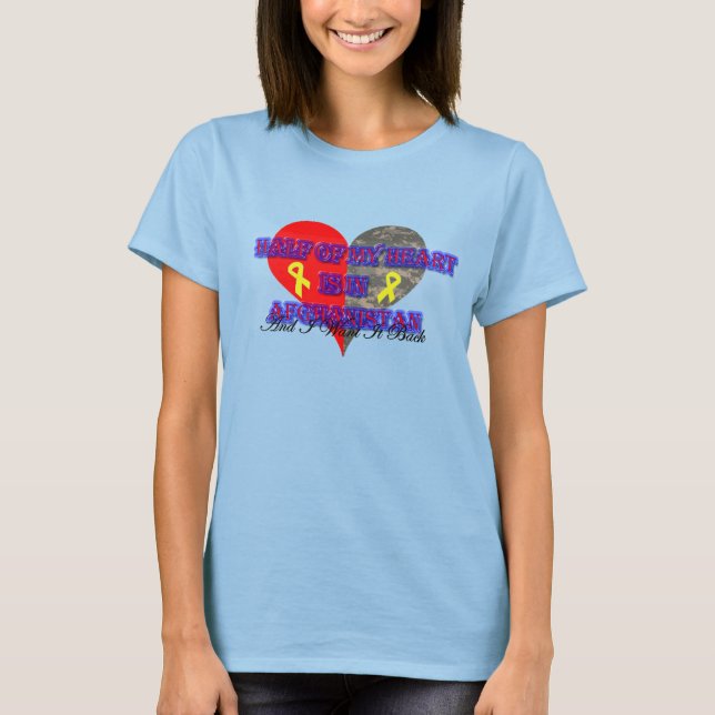 Die Hälfte meines Herzens ist in Afghanistan T-Shirt (Vorderseite)