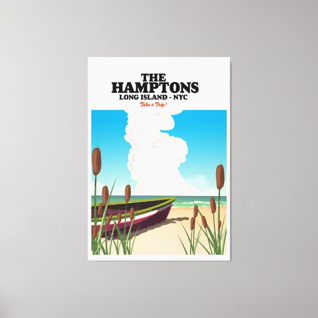 Die Hamptons Langinsel NYC, Reiseplakat. Leinwanddruck (Vorderseite)