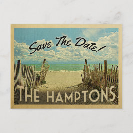 Die Hamptons Save the Date Vintag Beach Nautical Ankündigungspostkarte