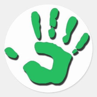 Die Hand des Kindes Runder Aufkleber