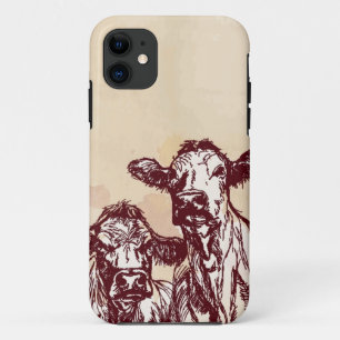 Die Hand mit zwei Kühen zeichnen die Skizze u. iPhone 11 Hülle