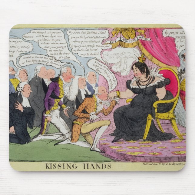 Die Hände küssen, veröffentlicht 1827 (Farbelitho) Mousepad (Vorne)