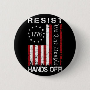 Die Hände von Protest widerstehen, den wir, die Vo Button