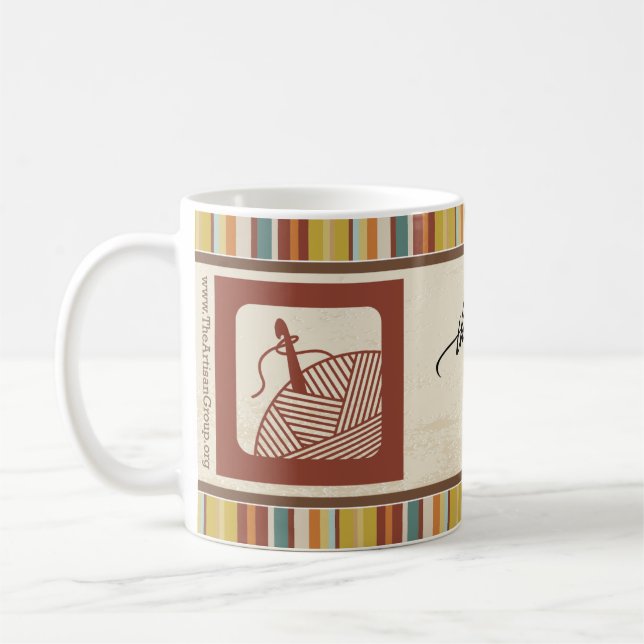 Die Handwerker-Gruppe MITGLIEDSTasse (Häkelarbeit) Kaffeetasse (Links)