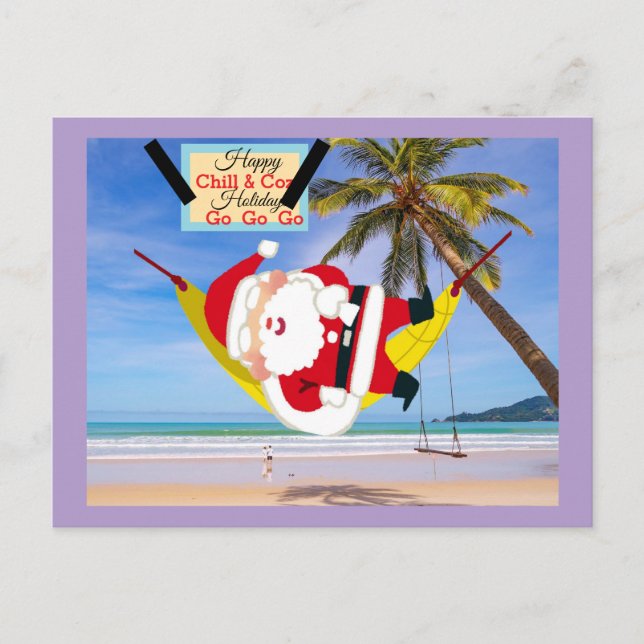 Die Hängematte und Palmen im Santa Cilling Postkarte (Vorderseite)