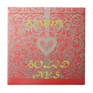 Die Happy Holidays Heart Red and Gold Collection Fliese