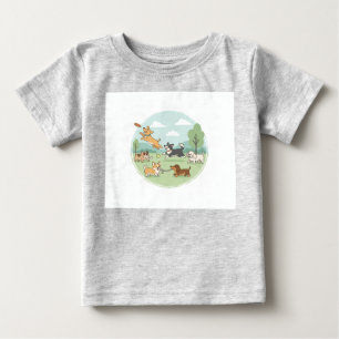 Die Happy Paws Park Gang – Verspielte Cartoon-Hund Baby T-shirt