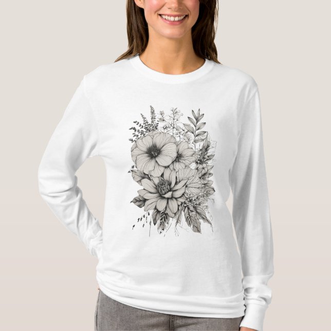 Die Harmonie der Natur: Der kühne Blume-T - Shirt (Vorderseite)