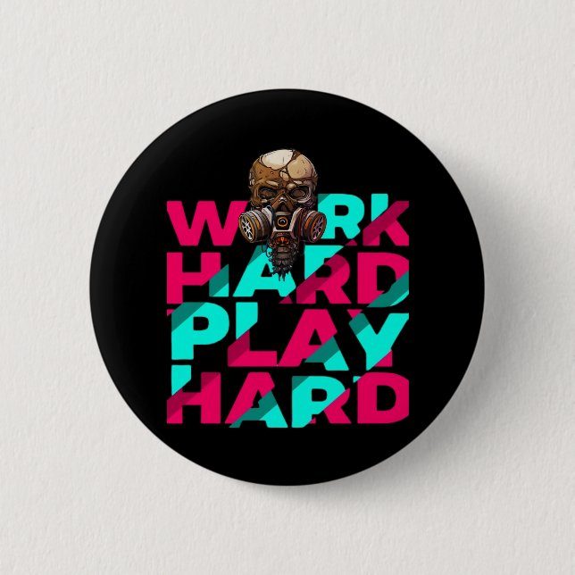 Die harte Arbeit - harte Skull-Motivation ist uner Button (Vorderseite)