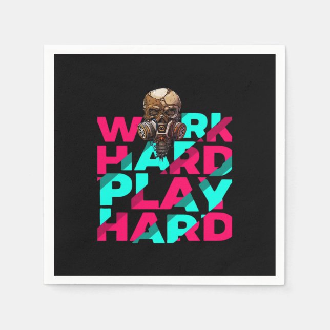Die harte Arbeit - harte Skull-Motivation ist uner Serviette (Vorderseite)