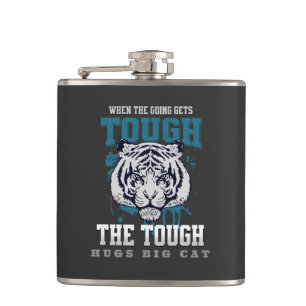 Die harten Hugs Cat Tiger Nature Fun Free Vibes Flachmann